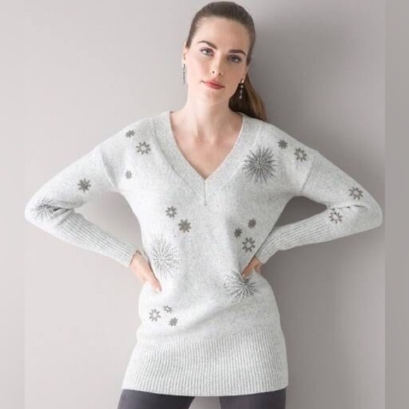 WHBM sweater with gorgeous beaded embroidery - Picture 3 of 8